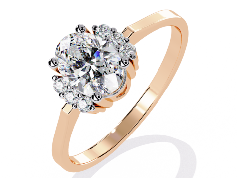 Printable 3D jewelry model of Solitaire Lady Ring with Diamond Model 3D