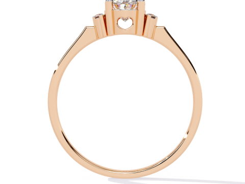 Printable 3D jewelry model of Solitaire Lady Ring with Diamond 3D Model