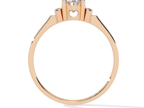 Printable 3D jewelry model of Solitaire Lady Ring with Diamond 3D Model