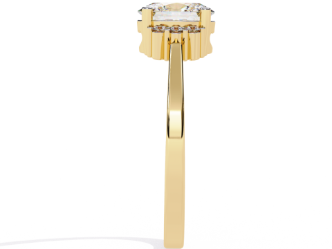 Printable 3D jewelry model of Solitaire Lady Ring with Diamond 3D Model