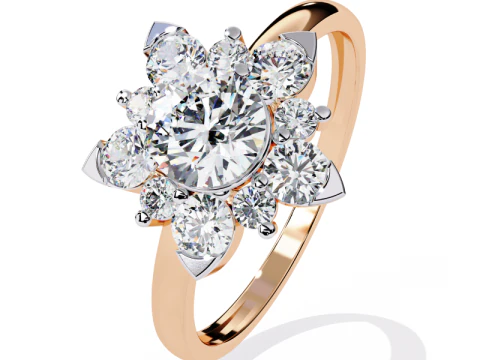 Printable 3D jewelry model of Solitaire Lady Ring with Diamond 3D Model
