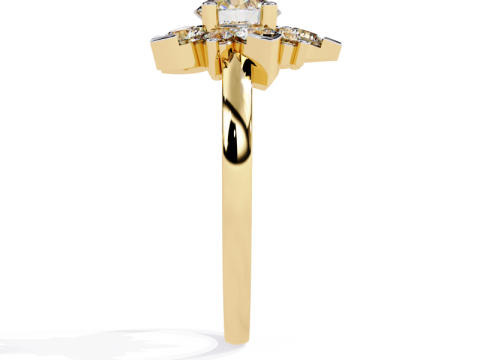 Printable 3D jewelry model of Solitaire Lady Ring with Diamond Modelo 3D