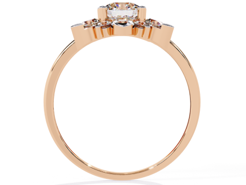 Printable 3D jewelry model of Solitaire Lady Ring with Diamond Modelo 3D