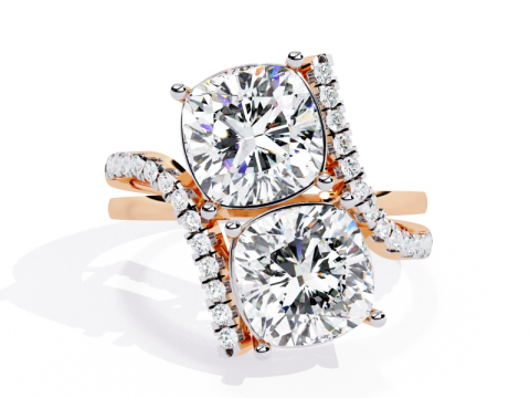 Printable 3D jewelry model of Solitaire Lady Ring with Diamond 3D 모델