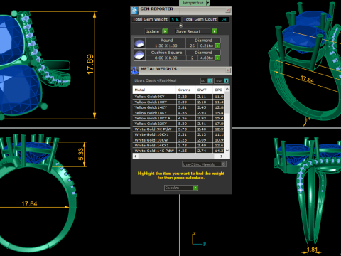 Printable 3D jewelry model of Solitaire Lady Ring with Diamond 3Dモデル