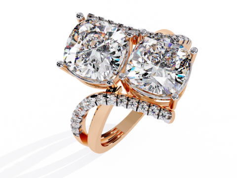 Printable 3D jewelry model of Solitaire Lady Ring with Diamond 3Dモデル