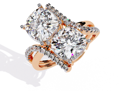 Printable 3D jewelry model of Solitaire Lady Ring with Diamond 3Dモデル