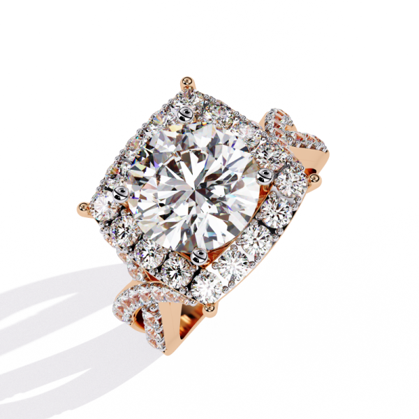 Printable 3D jewelry model of Solitaire Lady Ring with Diamond 3Dモデル .c4d .max .obj .3ds .fbx .stl .blend