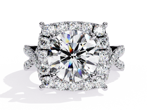 Printable 3D jewelry model of Solitaire Lady Ring with Diamond 3Dモデル