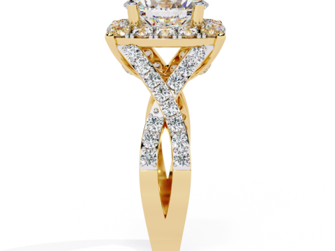 Printable 3D jewelry model of Solitaire Lady Ring with Diamond 3Dモデル