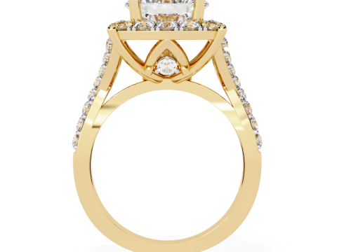 Printable 3D jewelry model of Solitaire Lady Ring with Diamond 3Dモデル