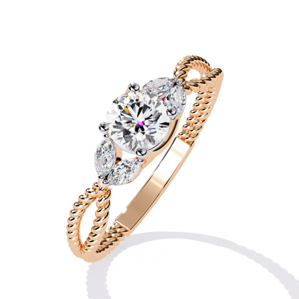 Printable 3D jewelry model of Solitaire Lady Ring with Diamond 3D Model .c4d .max .obj .3ds .fbx .stl .blend