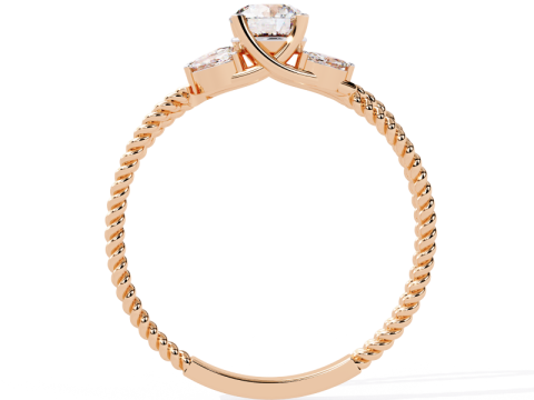 Printable 3D jewelry model of Solitaire Lady Ring with Diamond 3D Model