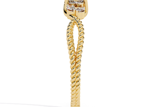 Printable 3D jewelry model of Solitaire Lady Ring with Diamond 3D Model
