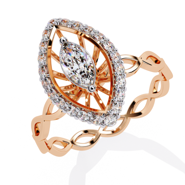 Printable 3D jewelry model of Solitaire Lady Ring with Diamond Model 3D .c4d .max .obj .3ds .fbx .stl .blend