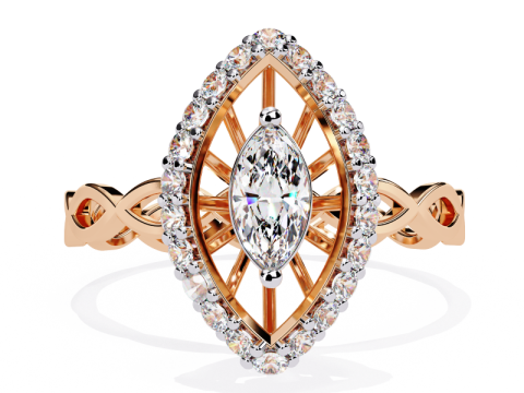 Printable 3D jewelry model of Solitaire Lady Ring with Diamond Model 3D