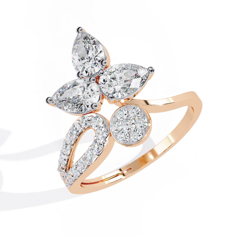 Printable 3D jewelry model of Solitaire Lady Ring with Diamond 3D Model .c4d .max .obj .3ds .fbx .stl .blend 