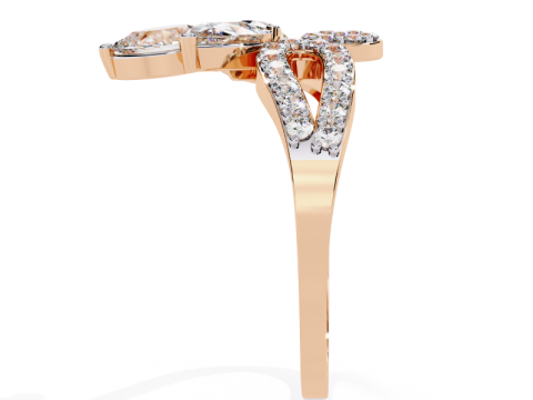 Printable 3D jewelry model of Solitaire Lady Ring with Diamond 3D Modell