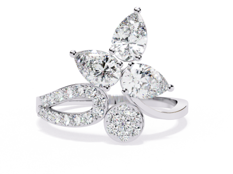 Printable 3D jewelry model of Solitaire Lady Ring with Diamond 3D Modell