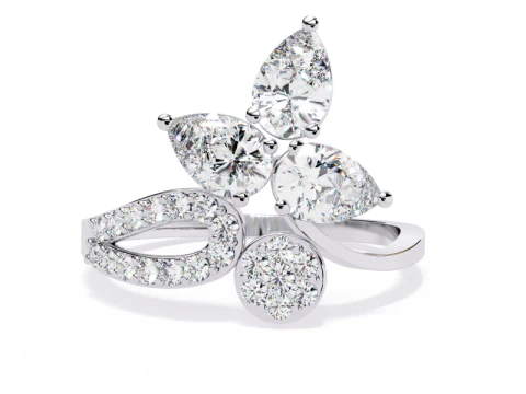 Printable 3D jewelry model of Solitaire Lady Ring with Diamond 3D Model