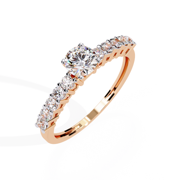 Printable 3D jewelry model of Solitaire Lady Ring with Diamond 3D Модель .c4d .max .obj .3ds .fbx .stl .blend
