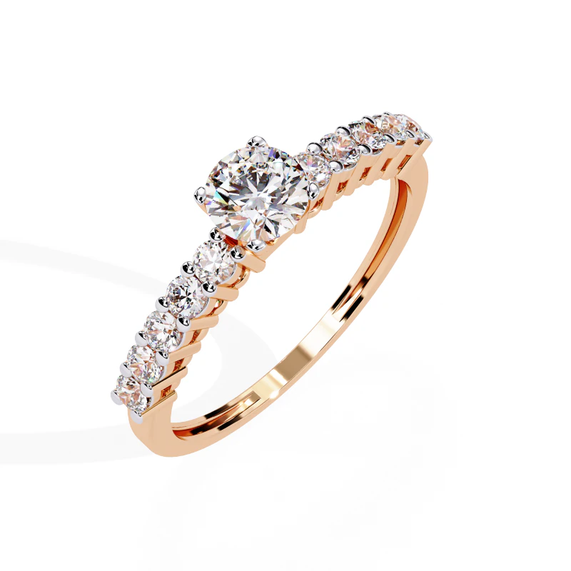 Printable 3D jewelry model of Solitaire Lady Ring with Diamond 3D Model .c4d .max .obj .3ds .fbx .stl .blend 