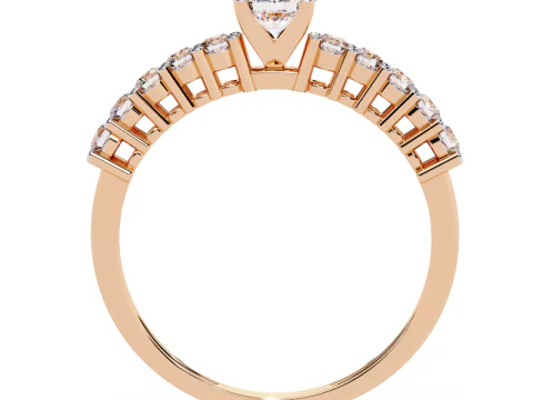 Printable 3D jewelry model of Solitaire Lady Ring with Diamond 3D Model