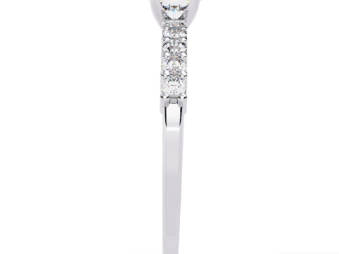 Printable 3D jewelry model of Solitaire Lady Ring with Diamond 3D Model