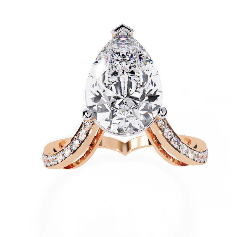 Printable 3D jewelry model of Solitaire Lady Ring with Diamond 3D Model .c4d .max .obj .3ds .fbx .stl .blend 