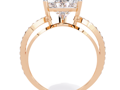 Printable 3D jewelry model of Solitaire Lady Ring with Diamond 3D Modell