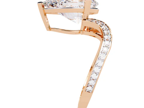 Printable 3D jewelry model of Solitaire Lady Ring with Diamond 3D Model
