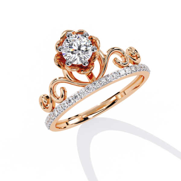 Printable 3D jewelry model of Solitaire Lady Ring with Diamond Modelo 3D .c4d .max .obj .3ds .fbx .stl .blend