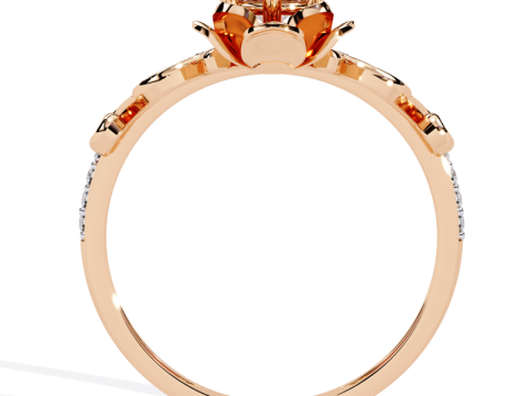 Printable 3D jewelry model of Solitaire Lady Ring with Diamond Modelo 3D