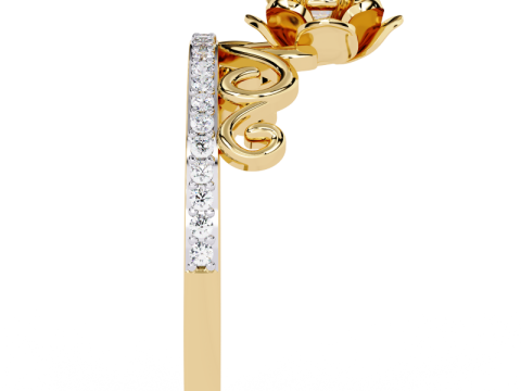 Printable 3D jewelry model of Solitaire Lady Ring with Diamond Modelo 3D