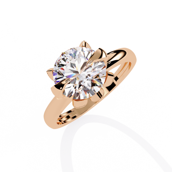 Printable 3D jewelry model of Solitaire Lady Ring with Diamond Model 3D .c4d .max .obj .3ds .fbx .stl .blend 