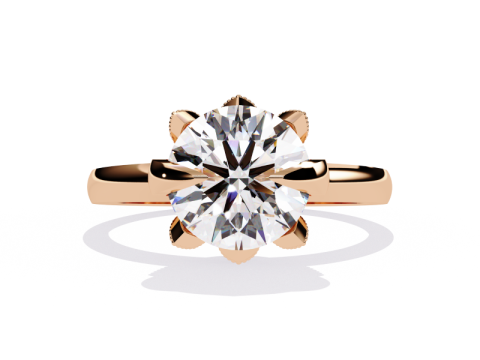 Printable 3D jewelry model of Solitaire Lady Ring with Diamond Model 3D