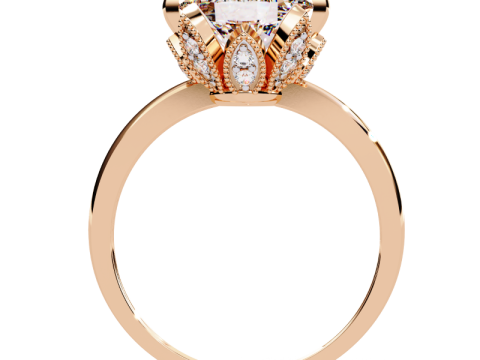 Printable 3D jewelry model of Solitaire Lady Ring with Diamond Model 3D