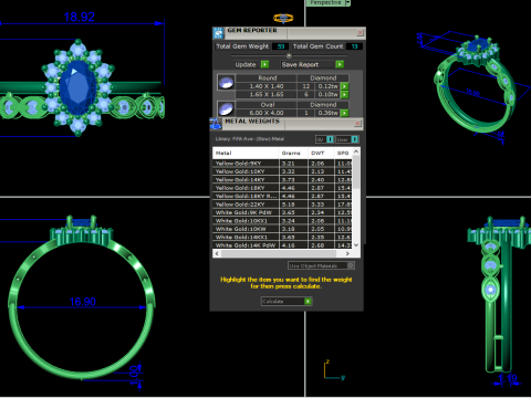 Printable 3D jewelry model of Solitaire Lady Ring with Diamond 3Dモデル