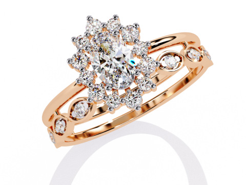 Printable 3D jewelry model of Solitaire Lady Ring with Diamond 3Dモデル