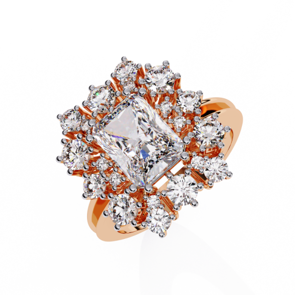 Printable 3D jewelry model of Solitaire Lady Ring with Diamond Model 3D .c4d .max .obj .3ds .fbx .stl .blend