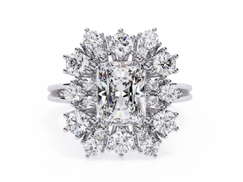 Printable 3D jewelry model of Solitaire Lady Ring with Diamond Model 3D