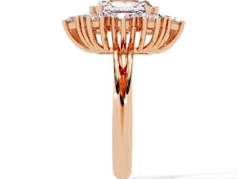 Printable 3D jewelry model of Solitaire Lady Ring with Diamond Model 3D