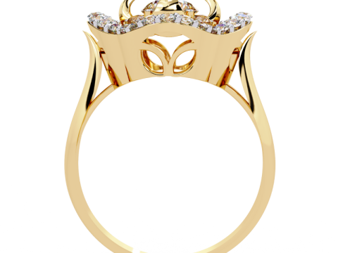 Printable 3D jewelry model of Solitaire Lady Ring with Diamond Modèle 3D