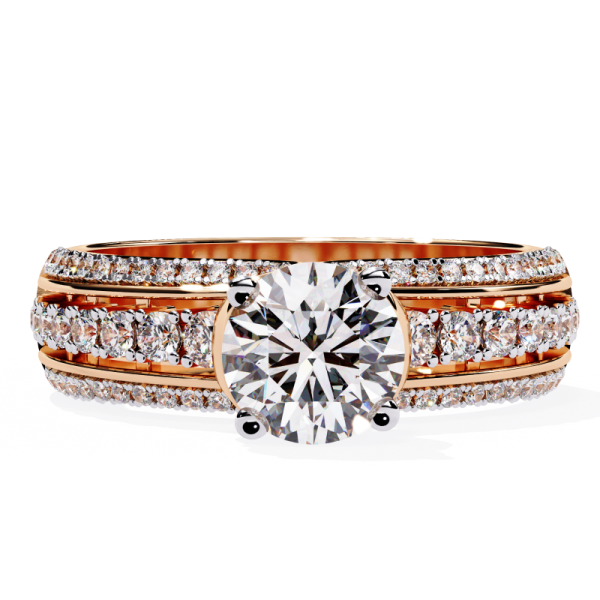 Printable 3D jewelry model of Solitaire Lady Ring with Diamond Modelo 3D .c4d .max .obj .3ds .fbx .stl .blend