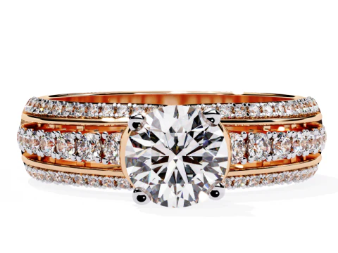 Printable 3D jewelry model of Solitaire Lady Ring with Diamond 3D Model