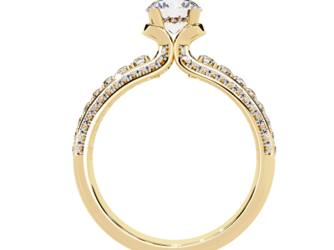 Printable 3D jewelry model of Solitaire Lady Ring with Diamond Modelo 3D