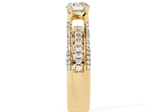 Printable 3D jewelry model of Solitaire Lady Ring with Diamond Modelo 3D