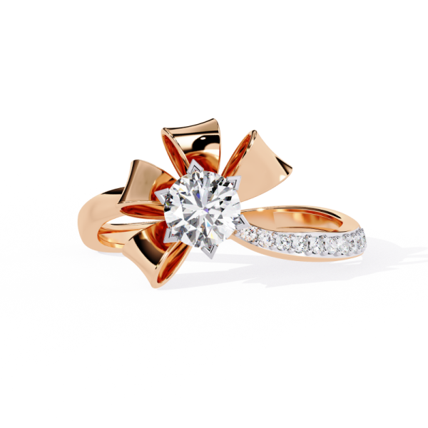Printable 3D jewelry model of Solitaire Lady Ring with Diamond 3D मॉडल .c4d .max .obj .3ds .fbx .stl .blend