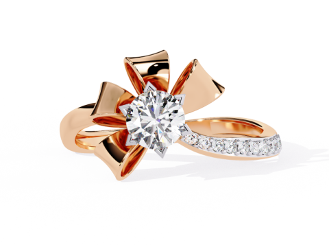 Printable 3D jewelry model of Solitaire Lady Ring with Diamond Model 3D