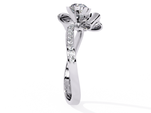 Printable 3D jewelry model of Solitaire Lady Ring with Diamond 3D मॉडल